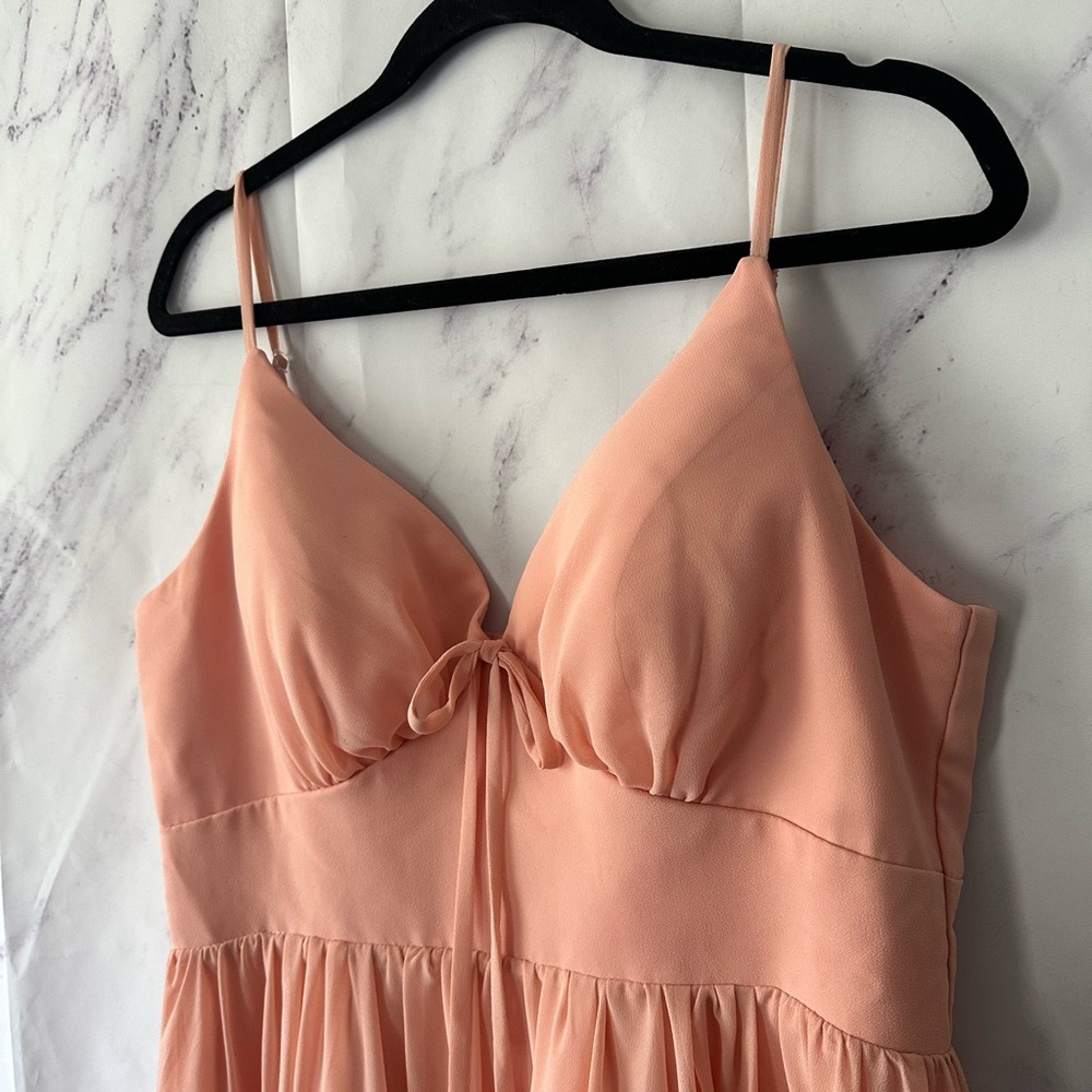 SHEIN - PEACH PINK FORMAL/BRIDESMAID MAXI DRESS WOMENS LARGE - Picture 8 of 13